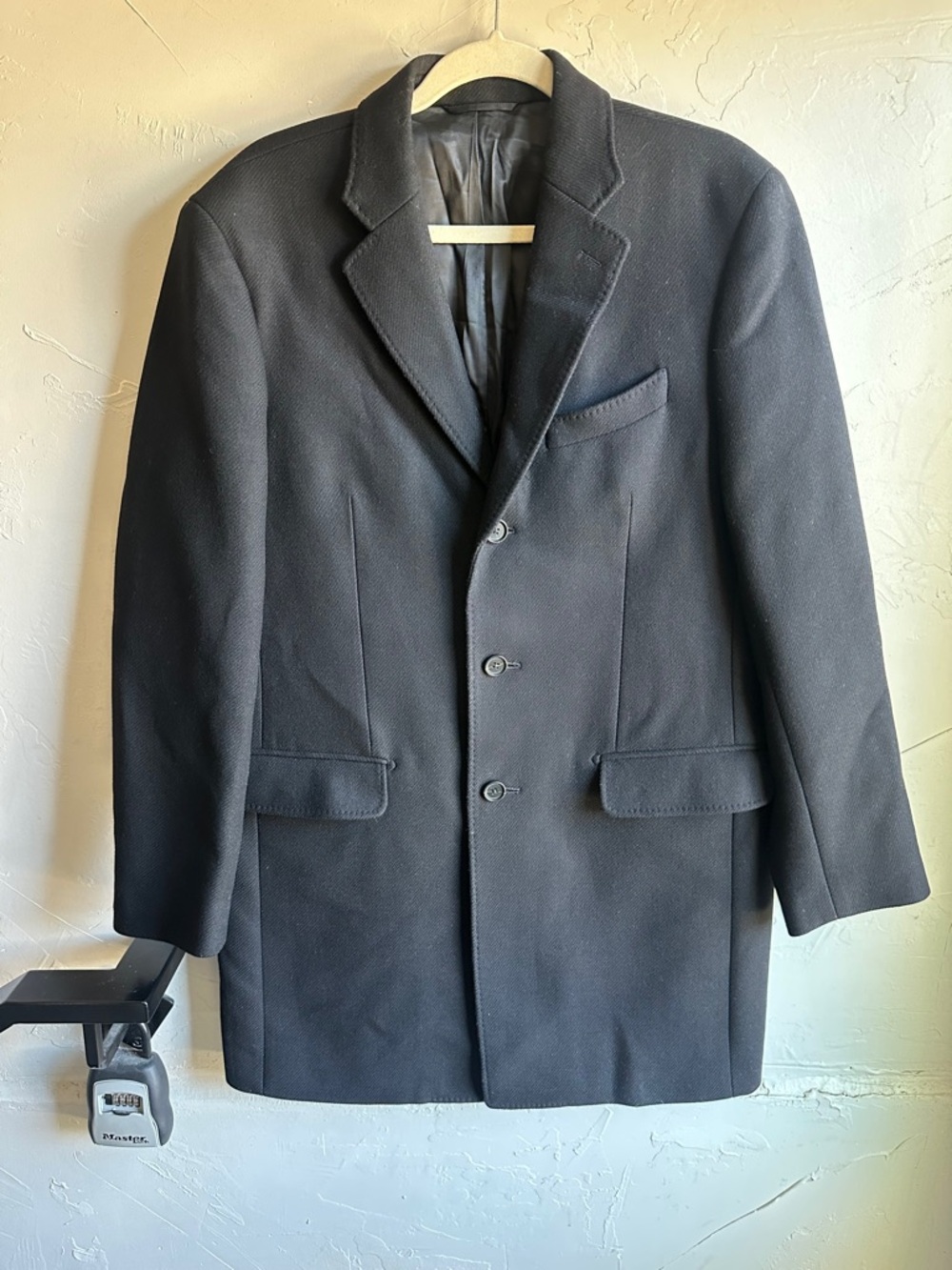 Banana Republic Italian Wool Blazer Black Minimalist Tailored Coat M Business
